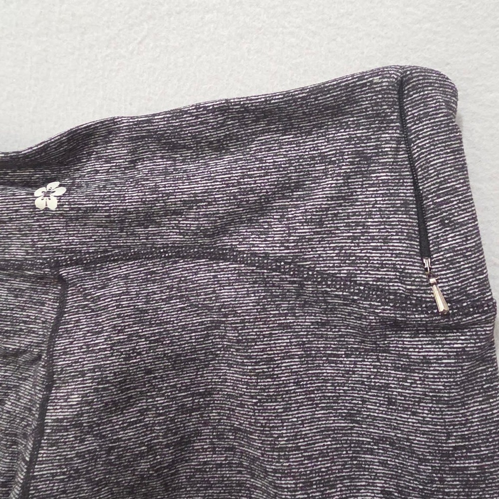 Tuff Athletics Gray Space Dye Yoga Leggings XL Cropped Performance Tights Zipped - Picture 7 of 7